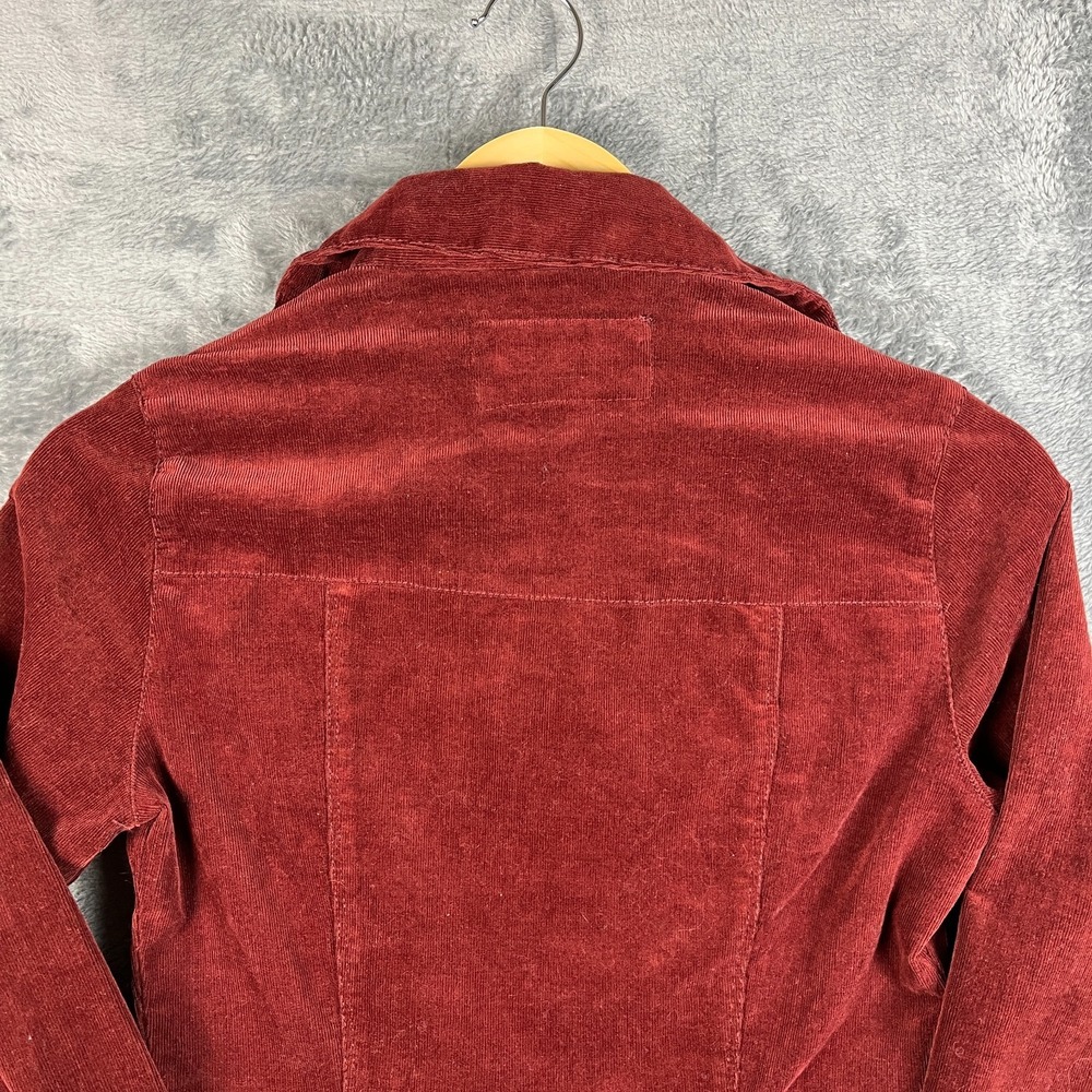 Forever 21 Shirt Dress Womens Small Burgundy Corduroy Long Sleeve Snap Front - Picture 15 of 16